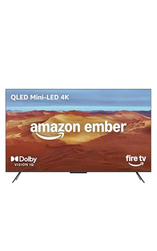 Amazon Ember Serie Omni Mini-LED da 65" con Fire TV, smart TV QLED 4K UHD, Dolby Vision IQ, modalità ambiente, modalità di gioco a 144 Hz, local dimming, comandi vocali con Alexa