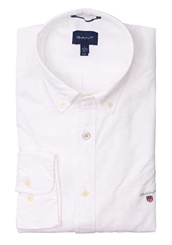 Gant Reg Oxford Shirt BD Camisa Abotonada, White, 4XL para Hombre