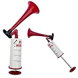 Metall Fanfare Druckluft Hupe, Air Horn, Signalhorn, Megafon, Stadion Tröte, Handball, Fußball, EM WM, Handsirene, Nebelhorn, Rot (Rot)