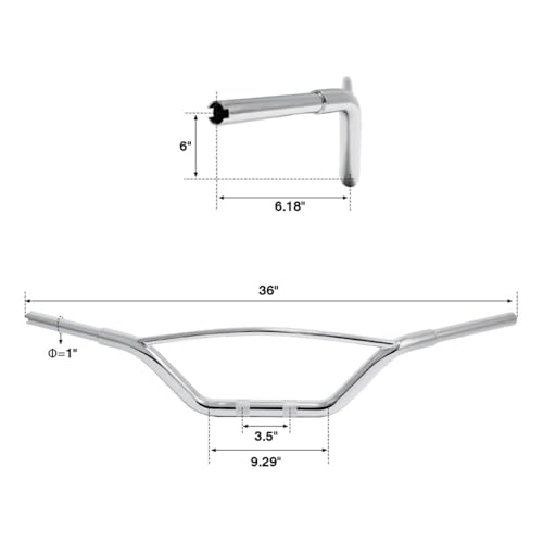 Barra de equilibrio para manillar de 1.25 pulgadas compatible con Harley Fatboy y Softail 6