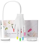 Upgraded Silicone Nail Practice Hand, Nails Never Fall, Fingers Never Broken, Professional Manicu...