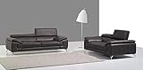 J&M Furniture A973 Italian Leather Love in Grey