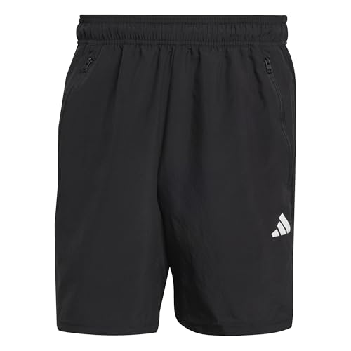 adidas [アディダス] ハーフパンツ トレイン エッセンシャルズ ウーブントレーニングショーツ QF268 メンズ ブラック/ホワイト(IC6976) XS(9インチ)