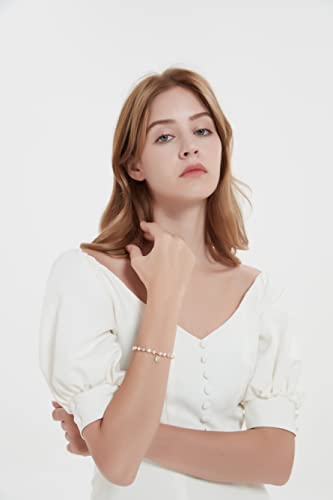 Lreson Real Pearl Strand Bracelet, From Classic Freshwater Pearl Bracelets To Modern And Colorful Baroque Pearl Bracelets With Alternating Gold Plated Designer Beads & Outstanding Artistic Pendant｜Suitable For Christmas, Birthday And Holiday Gifts #TOP5