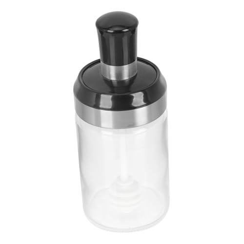 Cabilock Clear with Dipper Portable Lidded Honey Container for Kitchen Seasoning Household Storage Jar with Seal Easy to Use and Clean