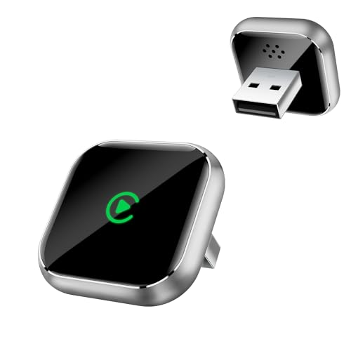 QINOJA Wireless CarPlay Adapter mit GPS und Navigationsunterstützung - Kabelloses CarPlay für Fahrzeuge ab 2016, 5GHz WiFi, Auto-Connect, Niedrige Latenz, Nur für iPhone (Gold)