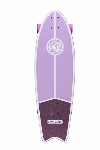 STAR SCOOTER Surf Skateboard Longboard Vintage Retro Cruiser High Speed Kugellager ABEC-11 Komplett Unisex | Rosa