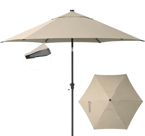 CROWN SHADES 9 Ft Patio Umbrella - Polyester Outdoor Umbrella