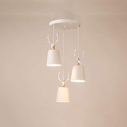 Lustre rétro E27 en bois de fer blanc idéal pour salon et café
