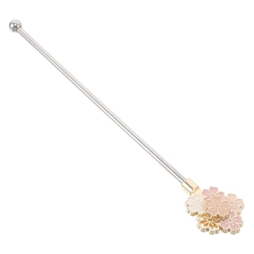 Cabilock Cherry Blossom Stainless Steel Swizzle Stick Reusable Cocktail Stirrer Spoon for Elegant Drinks Coffee Tea Wedding Decoration Home Bar Use