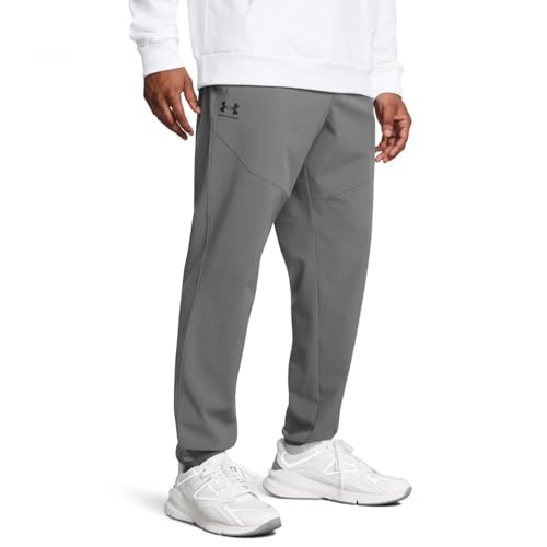 Under Armour Men's Vibe Woven Joggers, Castlerock/Black, X-Large - image 2