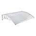 LZQ Auvent de Porte, Auvent fenêtre, Auvent Marquise, Marquise de Porte d'entrée en Polycarbonate Transparent, Porte Résistante Toit Abri Protection Contre La Pluie et UV Blanc 150 x 100cm