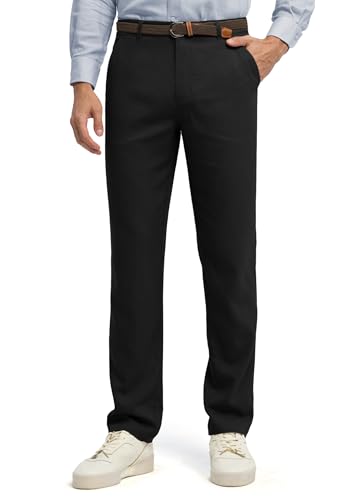 Image of Willit Men's Linen Pants Casual Linen Dress Pants Beach Summer Lightweight Trousers 28 inch 30 inch 32 inch