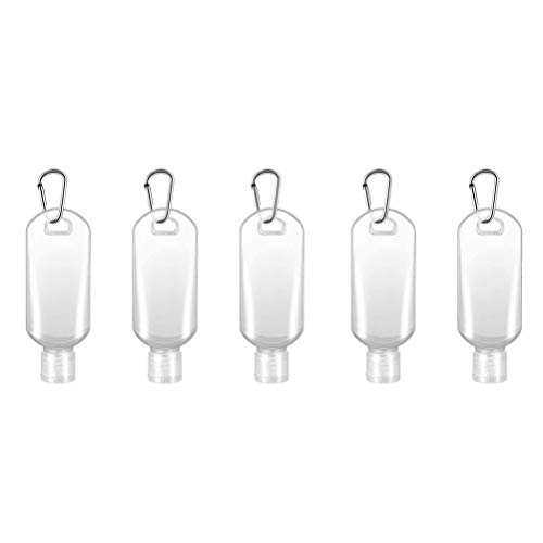 Preisvergleich Produktbild CJMING 5Pcs Tragbare Reiseflasche, Lotion Aufbewahrungs Leere Flaschen Klare Plastik Hände Desinfektions Reiseflaschen, Mit Zufälligem Farbhaken