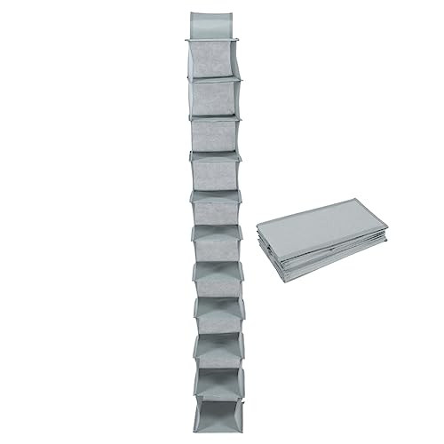 KOMBIUDA Multi-layer Portable Shoe Organizer Hanging Storage Pouch for Closet Foldable Design for Easy Use Bedroom Bathroom Office Space-saving for Tidy Spaces