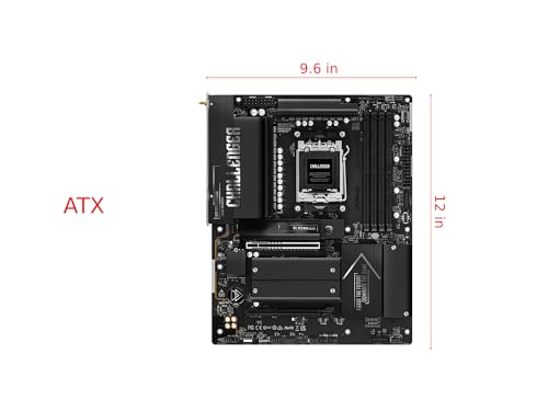 Image of ASRock X870 Challenger WiFi ATX Motherboard, Supports AMD Ryzen 9000 /8000 /7000 Series, DDR5 8000+ (OC), PCIe 5.0, Dual USB4, Wi-Fi 7, 2.5G LAN, 16+2+1 Phase Dr.MOS