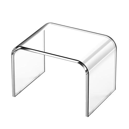 PFOIBOU Tritthocker aus Acryl Hocker,Tritthocker für Kinder,Fußhocker aus Acryl,Badezimmer Hocker für Kinder Erwachsene in Küche, Bad und Haus, bis zu 113 kg Belastbar (Clear Non-Slip Stool)
