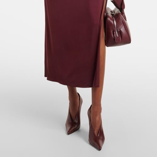 FOWT Women Pointed Toe Pumps Slip on Stiletto High Heels Office Formal Event Outfit Shoes Size 4-16 US2