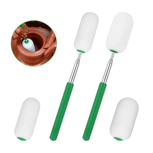 2Pcs Telescoping Sponge Stick for Pottery,27 Inches Long Pottery Sponges,Versatile Pottery Tools for Cleaning and Removing Excess Water from Pottery