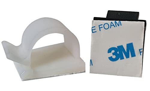 20 Stück Kabelhalter 8mm weiß selbstklebend 3M Kabelclips Kabelführung...