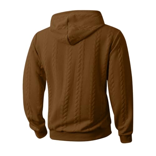 Mens Pullover Hoodie Textured Long Sleeve Sweatshirt Kangaroo Pocket - image 4
