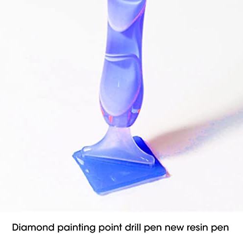 Nlmayt Diamond Painting Pens, Anti-Slip Resin 5d Diamond Art Pen with 6 Pcs Pen Heads for DIY Art Craft Embroidery Accessories