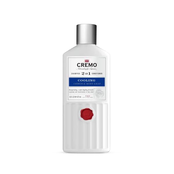 CREMO - Barber Grade 2 in 1 Shampoo & Conditioner For Men | Cooling Citrus & Mint Leaf | 473ml