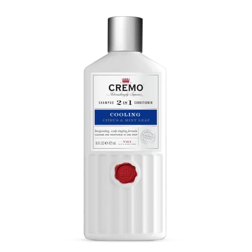 CREMO - Barber Grade 2 in 1 Shampoo & Conditioner For Men | Cooling Citrus & Mint Leaf | 473ml