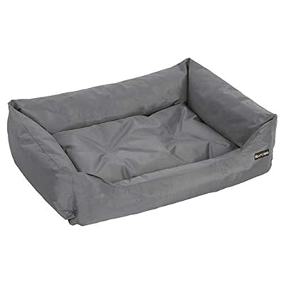 FEANDREA Dog Bed, XXL Dog Basket, Comfortable Dog Sofa, Cosy Pet Bed in Bedroom, Living Room and Hallway, Easy to Clean, Non-Skip, 100 x 70 x 28 cm, Grey PGW28G