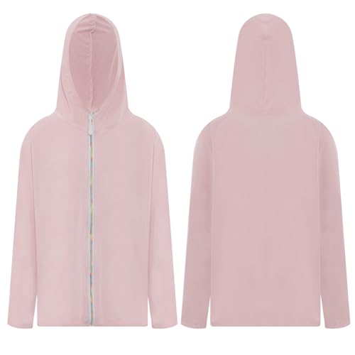 Mufeng Kids Summer UV Blocking Jacket Boys Girls UPF 50+ Lightweight Sun-Protective Zipper Hooded Jacket3