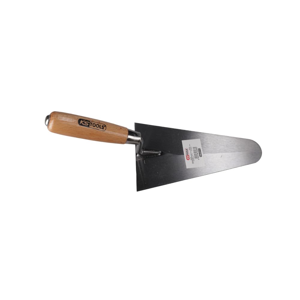 KS Tools 144.0113 Cazzuola per Stuccatura, 200 mm, Tondo, Impugnatura in Legno