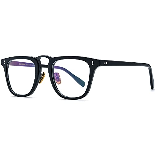 Image of HEPIDEM Acetate Glasses Frame Women Vintage Square Eyeglasses Men Optical Spectacles