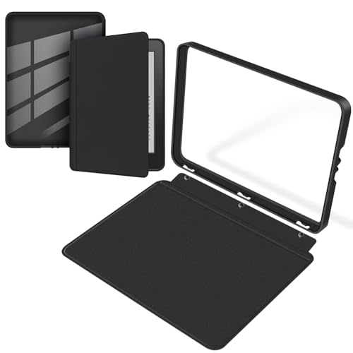 Funda protectora desmontable para Kindle Paperwhite de 6 pulgadas (7ª generación versión 2015), carcasa trasera transparente ultratransparente, carcasa ligera, apagado y encendido automático, color