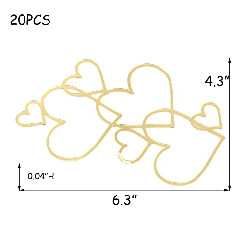 Hevstil 10Pcs Gold And Silver Heart Cake Toppers Hollow Heart Cupcake Toppers Colorful Cake Decoration For Birthday Party Christmas Wedding Anniversary Cake Decor #TOP2