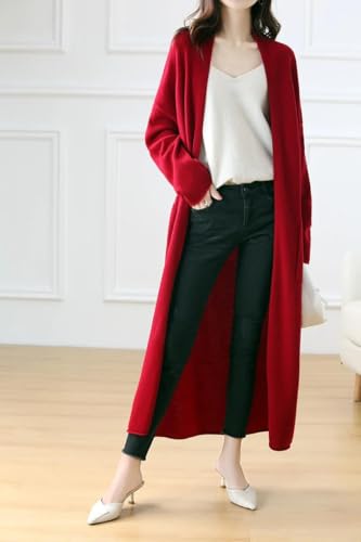 Women's Merino Wool Longline Cardigan Coat, Soft Solid Color Basic Long Sleeve Sweater2