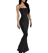 VIUTIL Women's Maxi Bodycon Dress Sexy Spaghetti Strap Sleeveless Tight Slip Long Dresses 2023