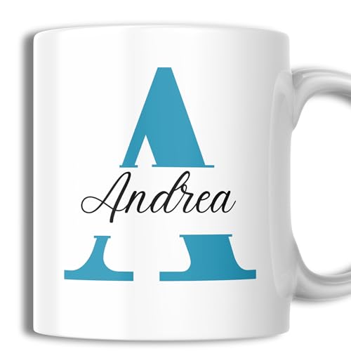Taza Personalizada Con Nombre E Inicial y Dedicatoria   Capacidad 350ml Calidad AAA+   Impresión 360ª   Apta Lavavajillas Y Microondas   Tazas Personalizadas Con Nombre   Tazas Originales Para Regalo