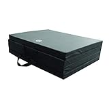 C9 Folding Exercise Mat - Foldable 1.5' Thick Yoga Mat | Tri Fold Vinyl Covered Foam Cushioned for Fitness, Yoga, Pilates, Stretching & Floor Workouts | Built-In Carrying Handle (72'L x 24'W) - Black