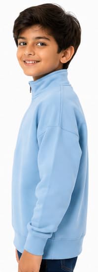 Image of T2F Boys Cotton High Neck Oversized Fit DropShoulder Sweatshirt