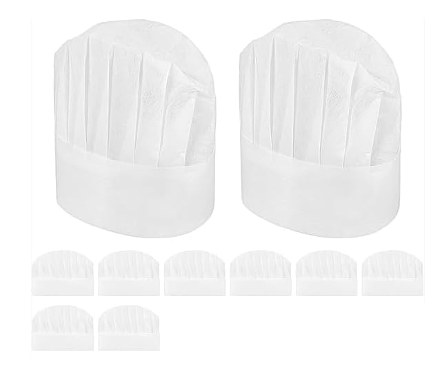 Image of 10Pcs Chef Cap for Kids, Kids Cap, Reusable Cooking Hat, Breathable Round Top Chef Hat, Adjustable Small Size Chef Caps for Kitchen Activities, Baking, Birthday Party and Role Play