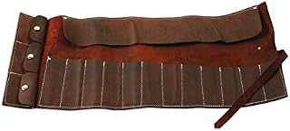Gunson 77168 Leather Tool Roll Antique Finish 15 Pockets , Brown