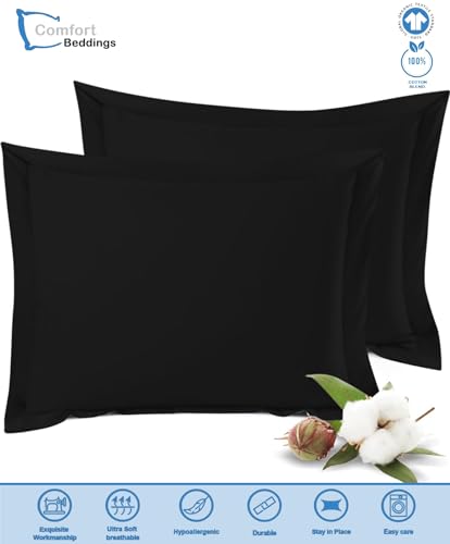 Comfort Beddings Premium Quality Pillowcases 100% Cotton Blend Square Pillow Cases Pack Of 2 - Image 2