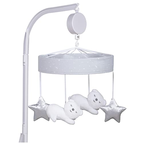 Image of Sammy & Lou Bearly Dreaming Baby Crib Mobile with Music, Crib Mobile Arm Fits Standard Crib Rail