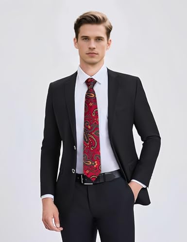 Image of YourTies Paisley Men's Necktie Woven Silk Floral Ties for Men Designer Formal Business Party Wedding