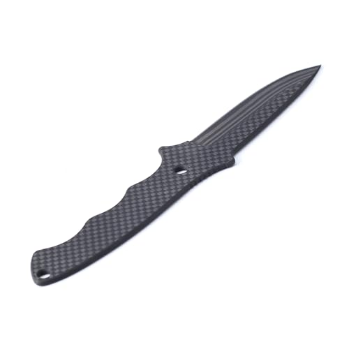 Cool Hand 7.2" Carbon Fiber Fixed Blade Pocket Knife with Kydex Sheath, EDC Neck Knife with Black Paracord & Ball Chain