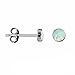 Opal 5 mm, Titanium Hypoallergenic Bezel Stud Earrings, For Sensitive Ears (Lite Blue)