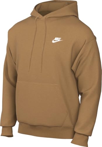 Nike Sportswear Club Fleece Pullover Hoodie (BV2654-224, FLAX/FLAX/WHITE)