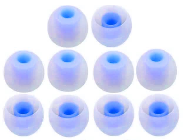 The Thrift Store Silicone Rubber Earbuds Tips, Eartips, Earpads, Earplugs, for Replacement in Earphones and Bluetooth Medium Size (White Blue)-picture-29