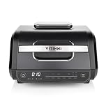 Vitinni 8-In-1 Air Fryer, Hot Plate and Health Grill, 8 Cooking Options including Bake, Roast, and Grill, Large Air Fryer for Family Use, Airfryer & Grill
