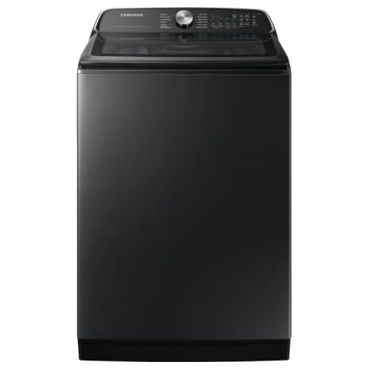 Samsung 5.5 cu. ft. Extra-Large Capacity Smart Top Load Washer with Super Speed Wash, Brushed Black, WA55CG7100AVUS